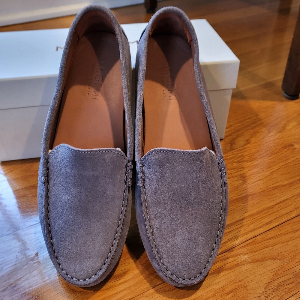 M. GEMI The Felize Suede Moccasin Size 37.5 Gray Color
